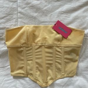 edikted yellow strapless corset top
